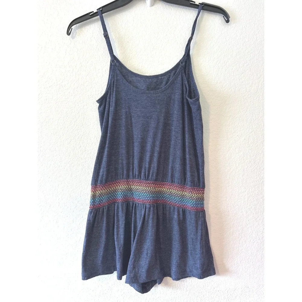 Boho Coastal‎ Sunset Smocked Cover-Up Beach Pool Vacation Romper Soluna SZ M